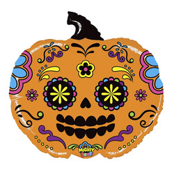 Mighty Pumpkin Sugar Skull Grabo Folyo Balon 23