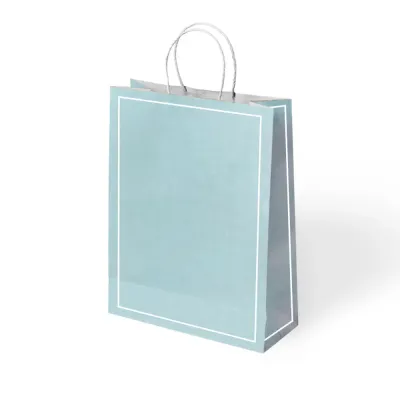 Yeşil Makaron Büküm Saplı Kraft Çanta 25x31cm - 1