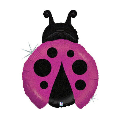 Little Lady Bug Magenta Holographic Grabo Folyo Balon 27