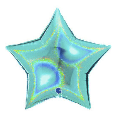 Star Glitter Holographic Tiffany Grabo Folyo Balon 36