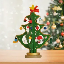 3D Wooden Christmas Tree - Green - 1