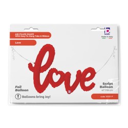 Red Love Script Grabo Folyo Balon 47