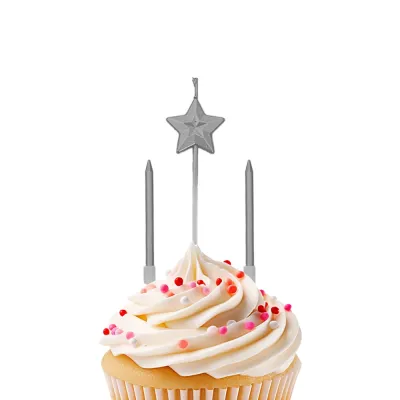 Birthday Candle Set - Silver - 1