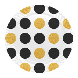 Black / Gold Polka Dot Paper Plates - Kikajoy