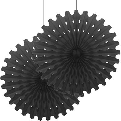 Black Paper Fans - 2 pcs - 1