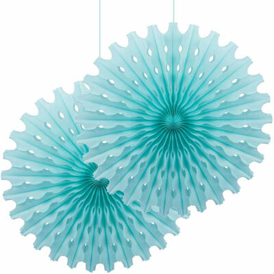 Blue Paper Fans - 2 pcs - 1