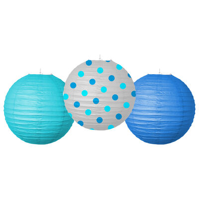 Blue Paper Lanterns - 3pcs - 1