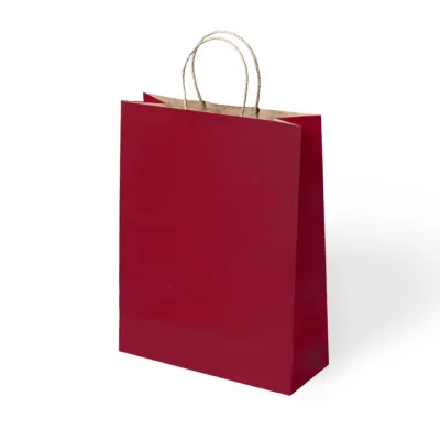 Bordo Büküm Saplı Kraft Çanta 25x31cm - 1