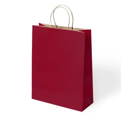 Bordo Büküm Saplı Kraft Çanta 31x41cm - 1