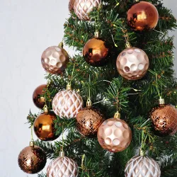 Champagne Christmas Ornaments Set - 24 pcs - 2