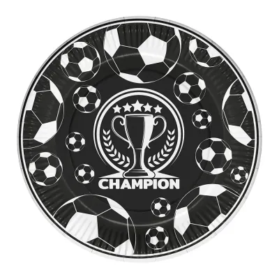 Champion White Black Paper Plates - 1