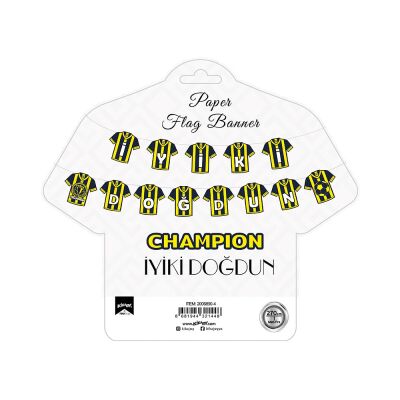 Champion Yellow Navy Blue İyi Ki Doğdun Banner - 1