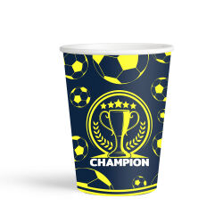 Champion Yellow Navy Blue Paper Cups - Kikajoy