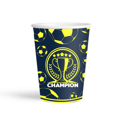 Champion Yellow Navy Blue Paper Cups - 1