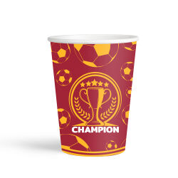 Champion Yellow Red Paper Cups - Kikajoy