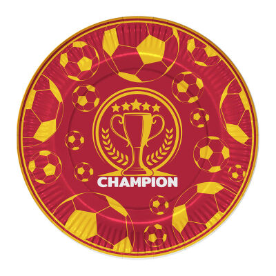 Champion Yellow Red Paper Plates - 1