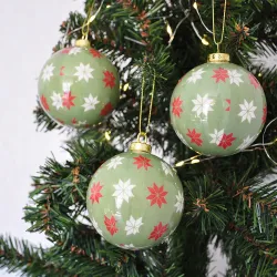 Christmas Ball Ornaments - Leaf - 1