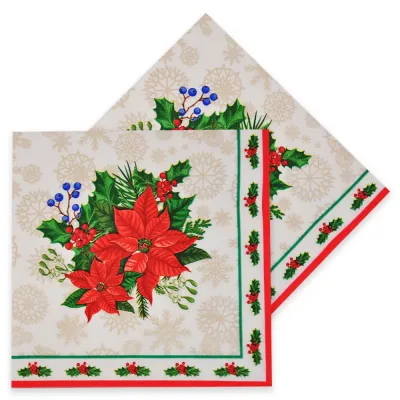 Christmas Paper Napkins - Flower - 1