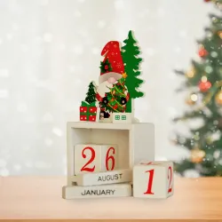 Wooden Christmas Perpetual Calendar - Santa Claus - 1