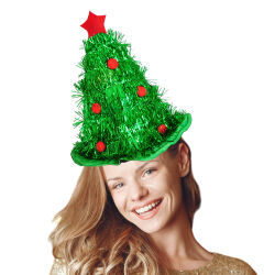 Christmas Tinsel Tree Hat - 