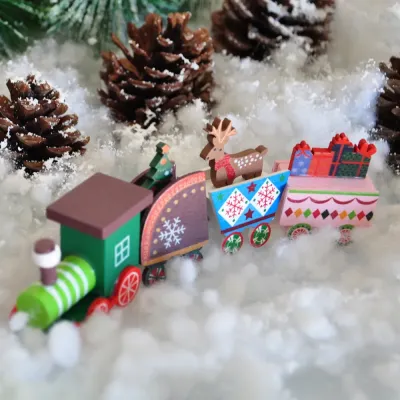 Christmas Wooden Train - Colorful - 1