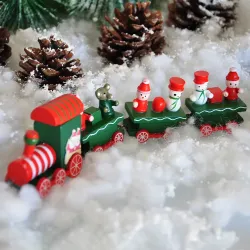 Christmas Wooden Train - Green - 1