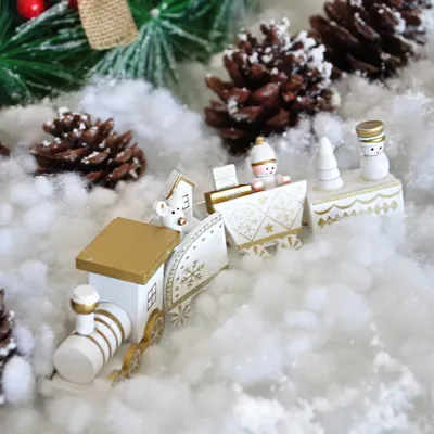 Christmas Wooden Train - White - 1