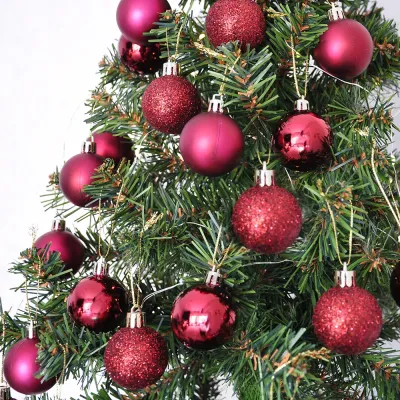 Claret Red Christmas Ornaments Set - 72 pcs - 2