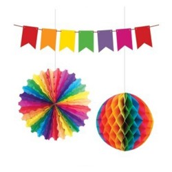 Colorful Paper Decoration Set - 3pcs - 