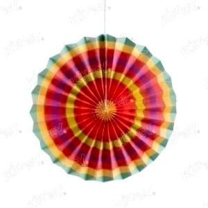 Colorful Paper Fan 35 cm - 1