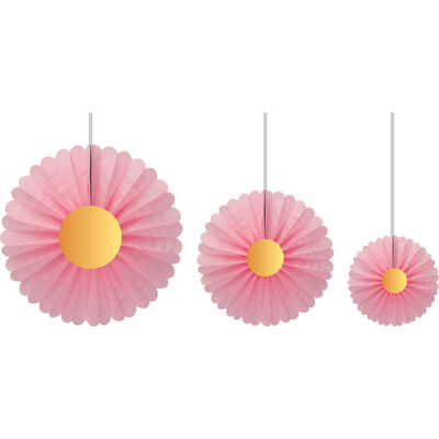 Daisy Paper Fans - 3 pcs - 1