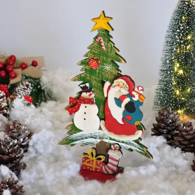 Dekoratif Masa Üstü Ahşap Çam -Noel Baba- - 1