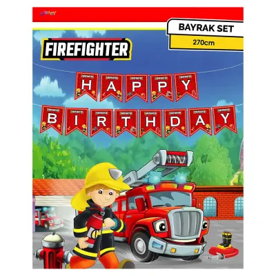 Firefigters Happy Birthday Harf Afiş - 1