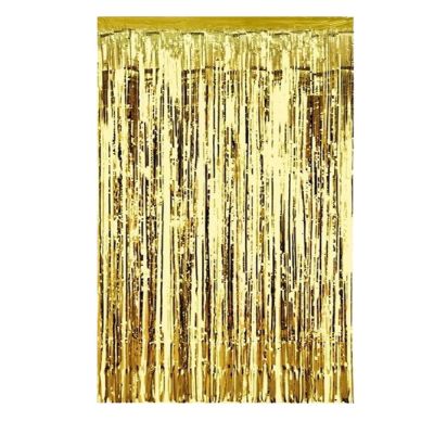 Foil Fringe Curtain - Metallic Gold - 2