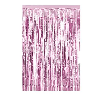 Foil Fringe Curtain - Metallic Pink - 2