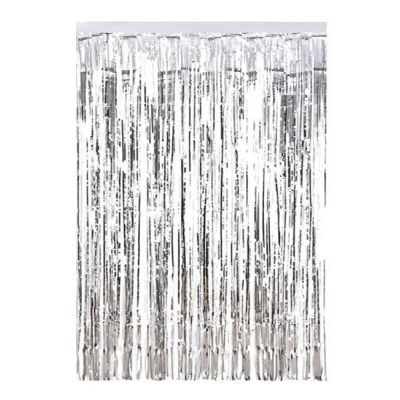 Foil Fringe Curtain - Metallic Silver - 2