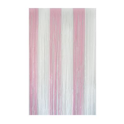 Foil Fringe Curtain - Pink / White - 2