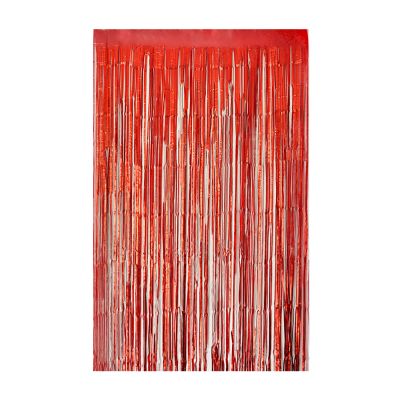 Foil Fringe Curtain - Red - 2