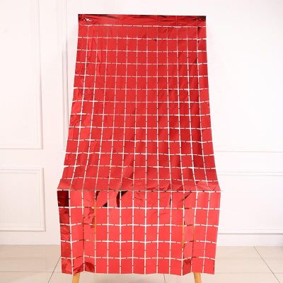 Foil Fringe Curtain - Red Square - 2