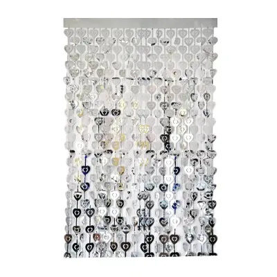 Foil Fringe Curtain - Silver Heart - 2