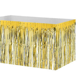 Foil Fringe Table Skirt - Gold - 