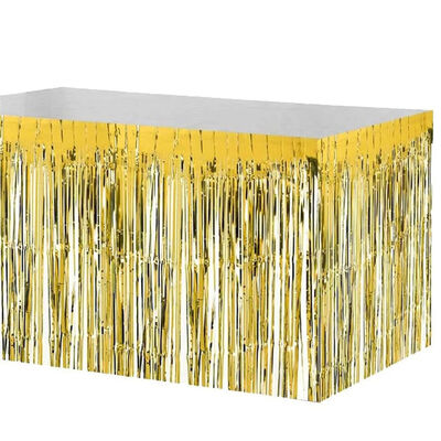 Foil Fringe Table Skirt - Gold - 1