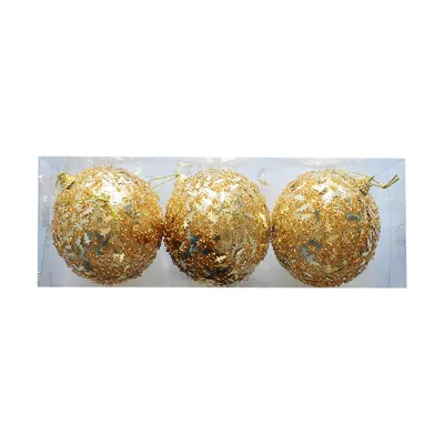 Glitter Ball Ornament - Gold - 2