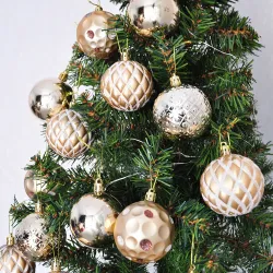 Gold Christmas Ornaments Set - 24 pcs - 2