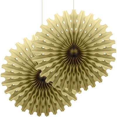 Gold Paper Fans - 2 pcs - 1