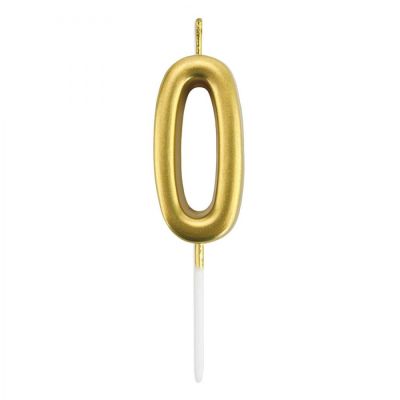 Gold Stick Numeral Candles 7cm No: 0 - 2