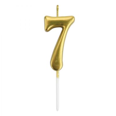 Gold Stick Numeral Candles 7cm No: 7 - 2