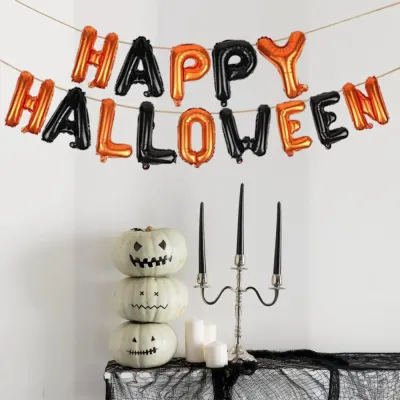 Halloween Folyo Balon Banner - Hpy Hlw Yazı- - 1