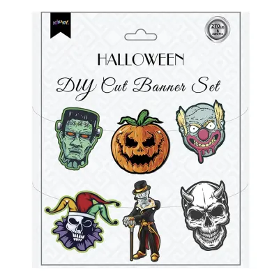 Halloween Mask Die Cut Banner Set - 1