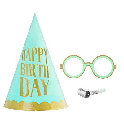 Happy Birthday Party Hat, Glasses and Blowout Set - 3